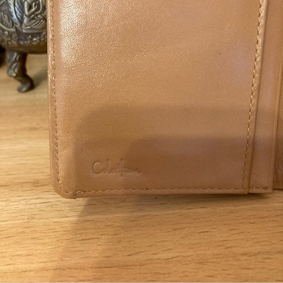 Cole Haan Orange Smooth Leather Clutch Organizer Wallet Zip Compartment GUC - Picture 10 of 13